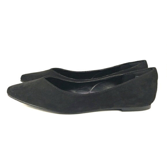 JustFab NEW! Amanda Black, Faux Suede, Slip On Pointy Toe Flats. Women's Size 6M - Picture 3 of 13